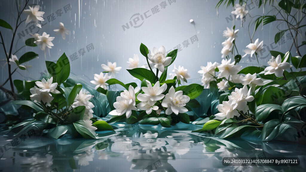 廉洁 茉莉花 南宁会展 蓝绿色