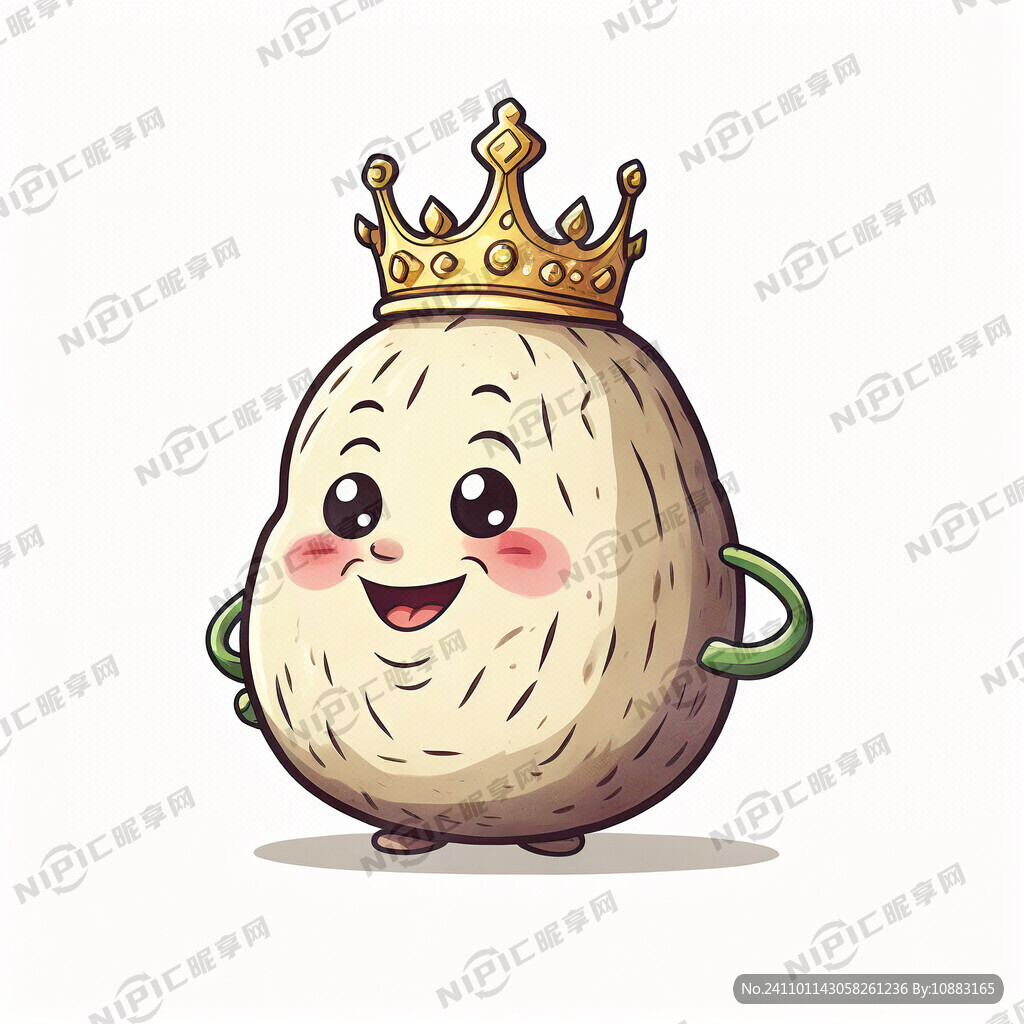卡通土豆 带皇冠的土豆  