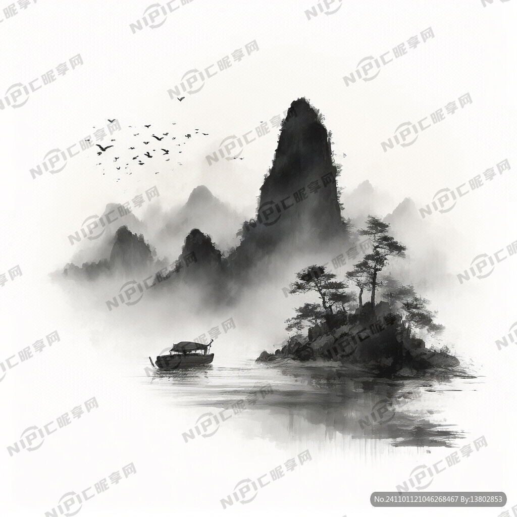 山水图水墨画