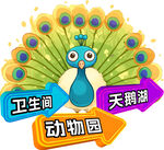 孔雀 卡通 动物园 异形