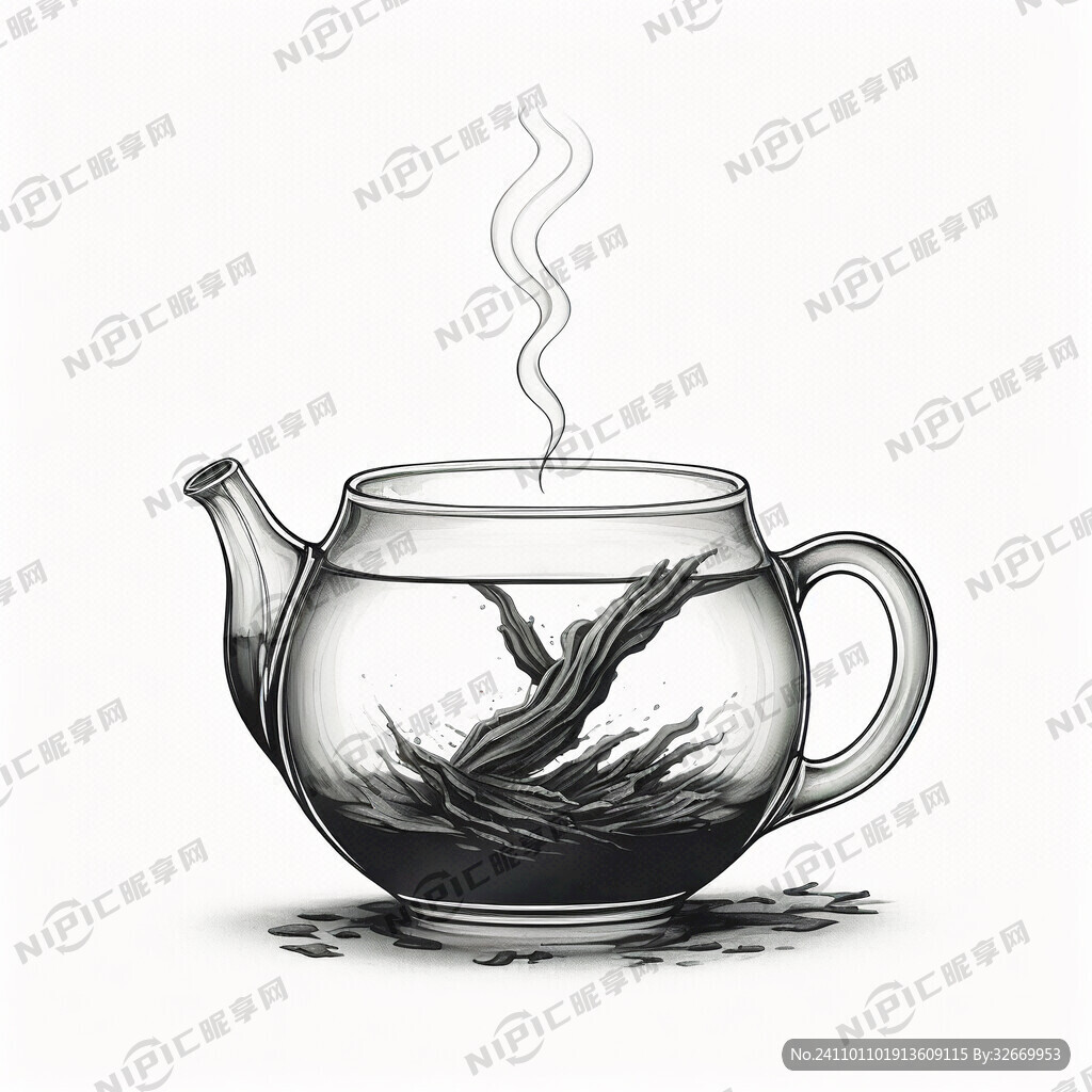 茶叶 非人 黑白线条 单个