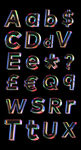 3D透明彩虹渐变玻璃英文字母