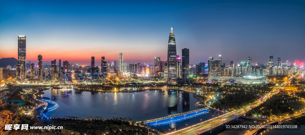 城市 航拍 夜景 