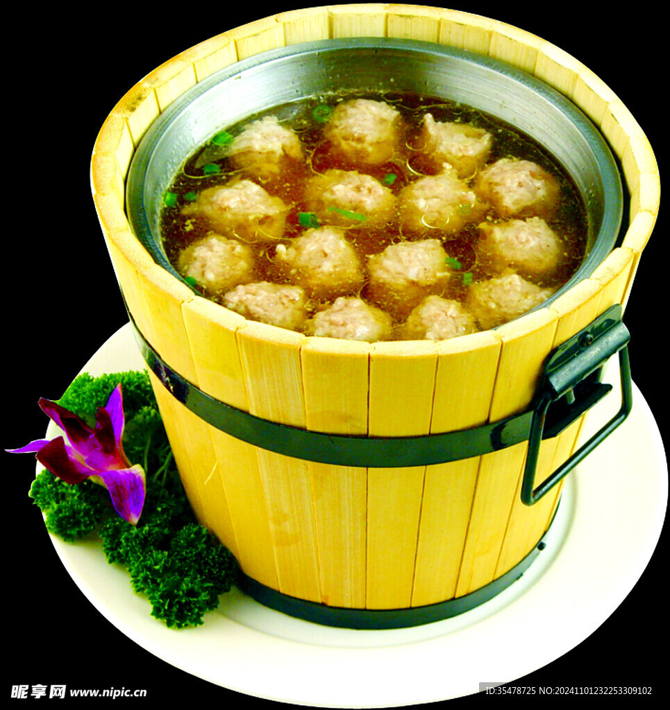  木桶汽水肉丸子