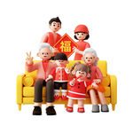 一家人新年卡通形象