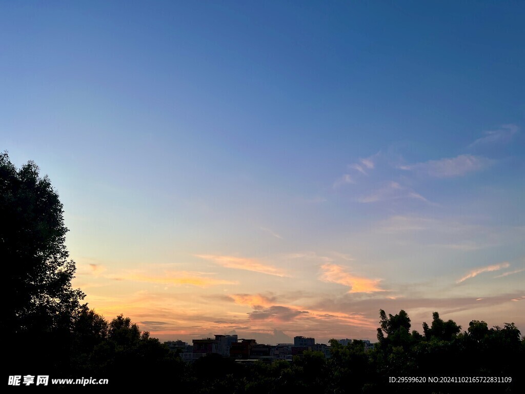 日落 晚霞  