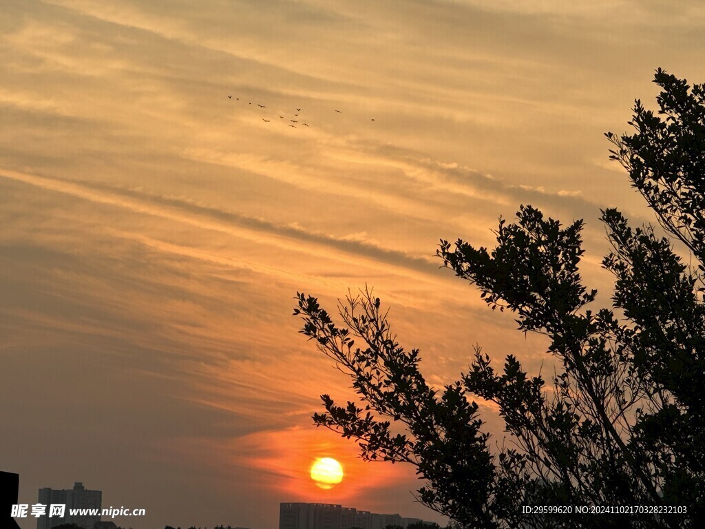 日落 晚霞  