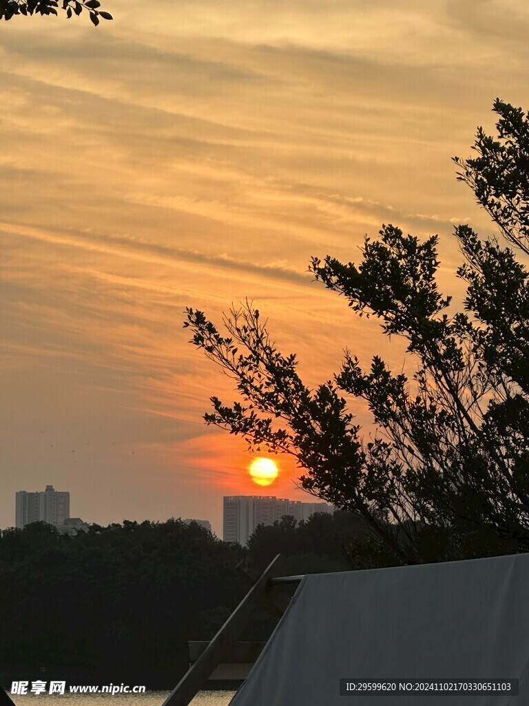 日落 晚霞  