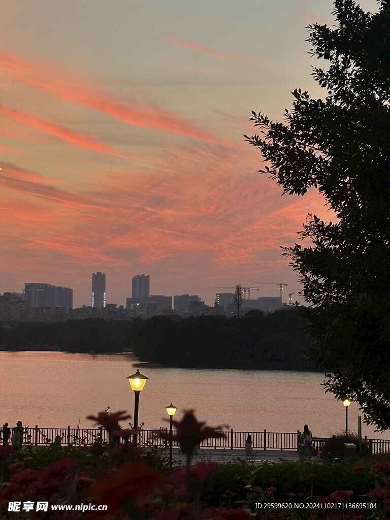 日落 晚霞  