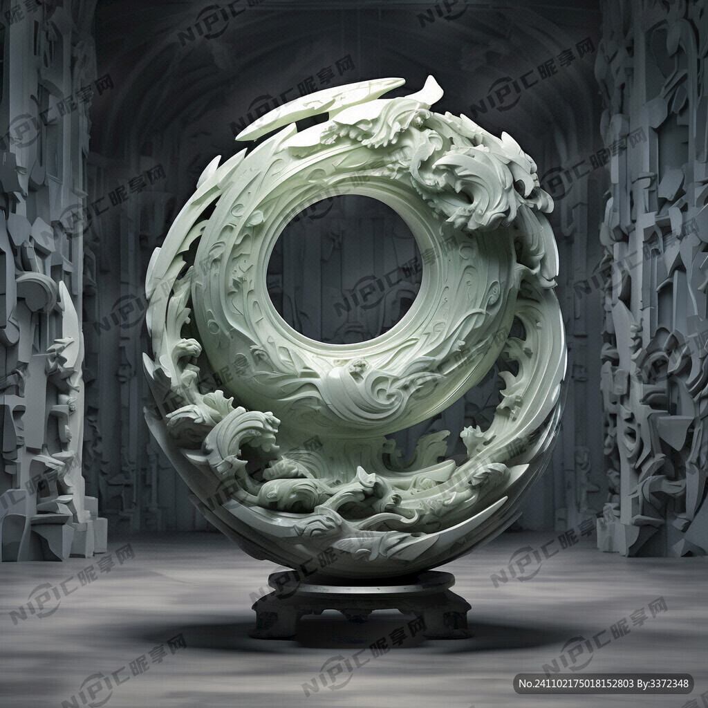 结合玉璧形式 如雕如琢主题雕塑