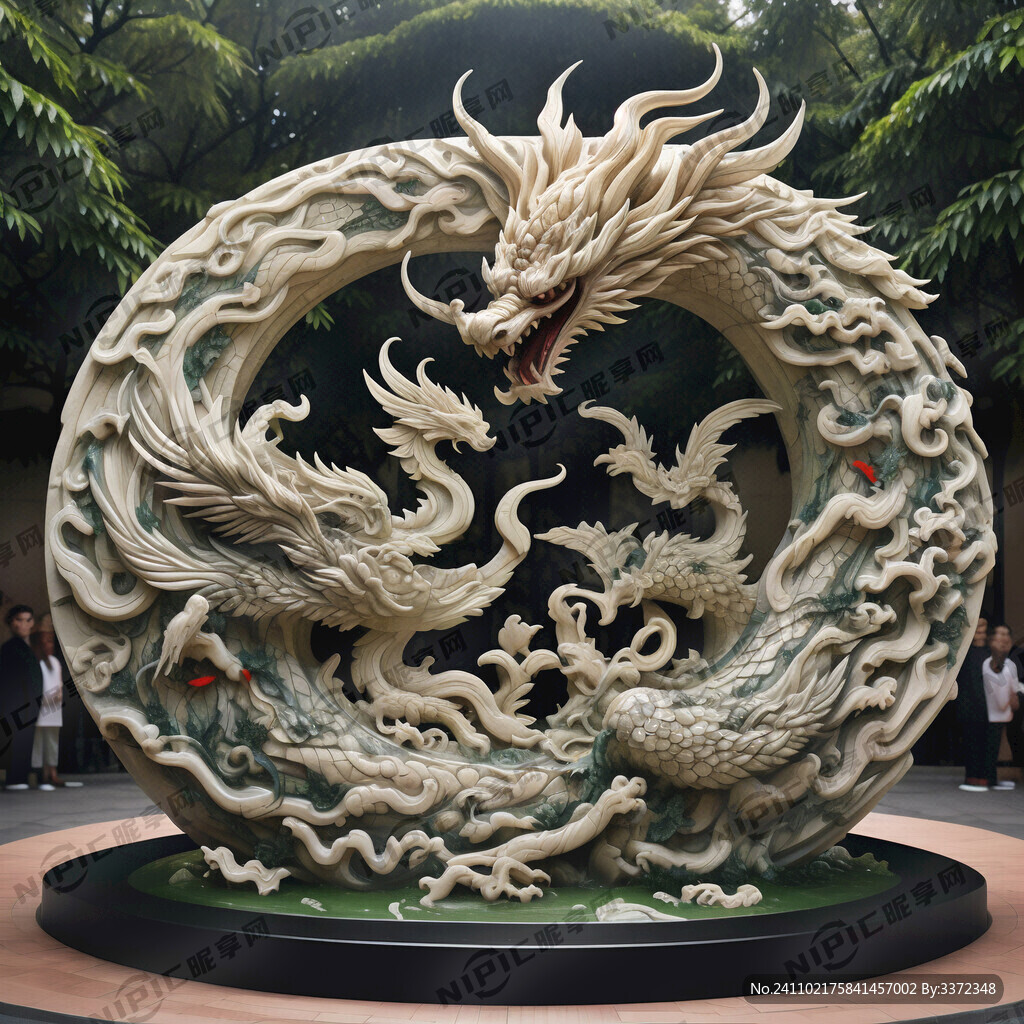 结合玉璧形式 有龙凤有师生