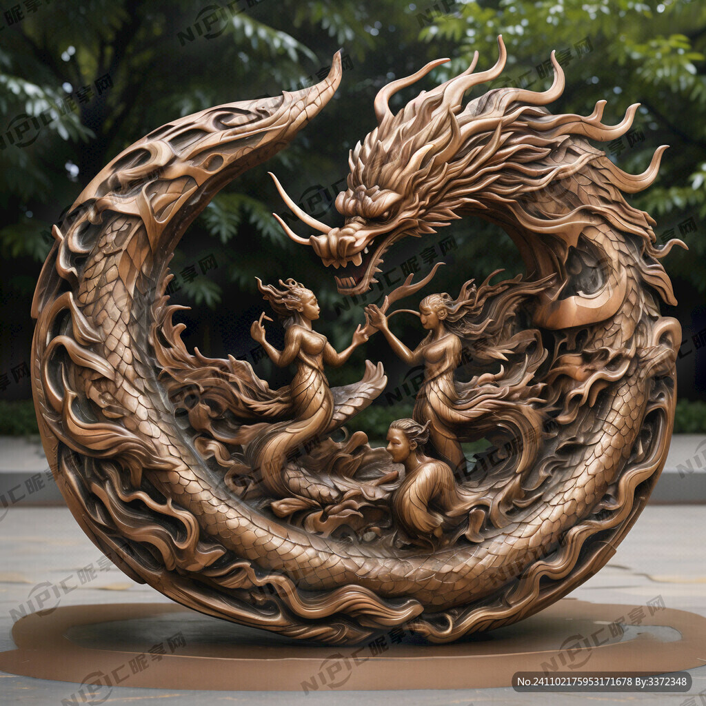 结合玉璧形式 有龙凤有师生
