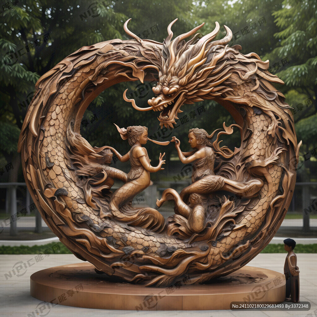 结合玉璧形式 有龙凤有师生