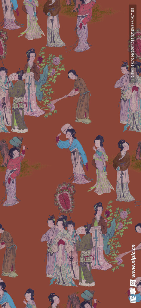 棕底古代女人