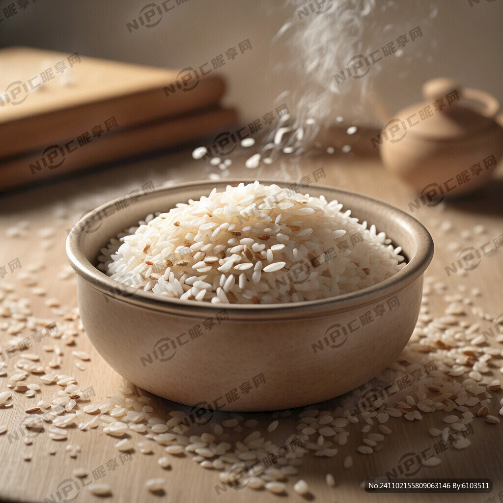 大米翻滚效果 煮饭 大米