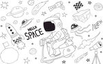 星空线条背景墙 