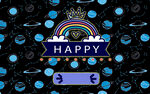 happy夜市背景墙  