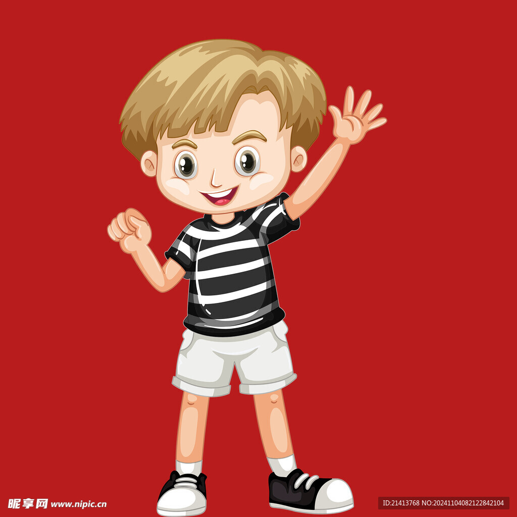 手绘儿童男孩