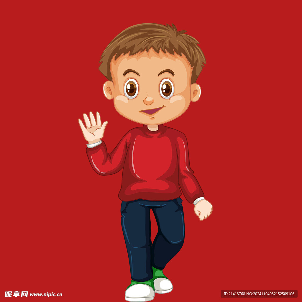手绘儿童男孩