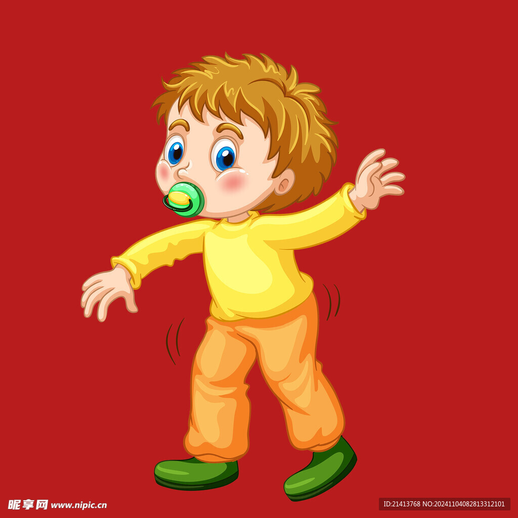 手绘儿童男孩