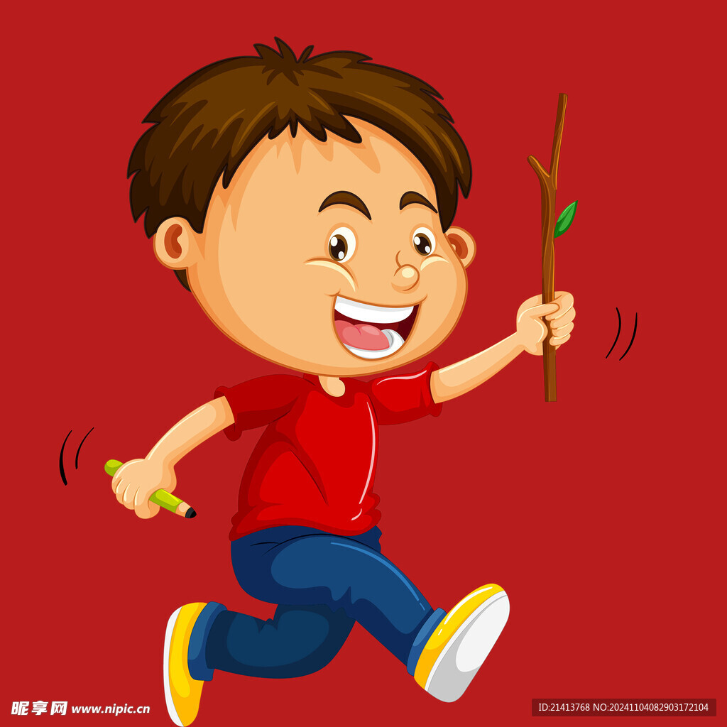 手绘儿童男孩