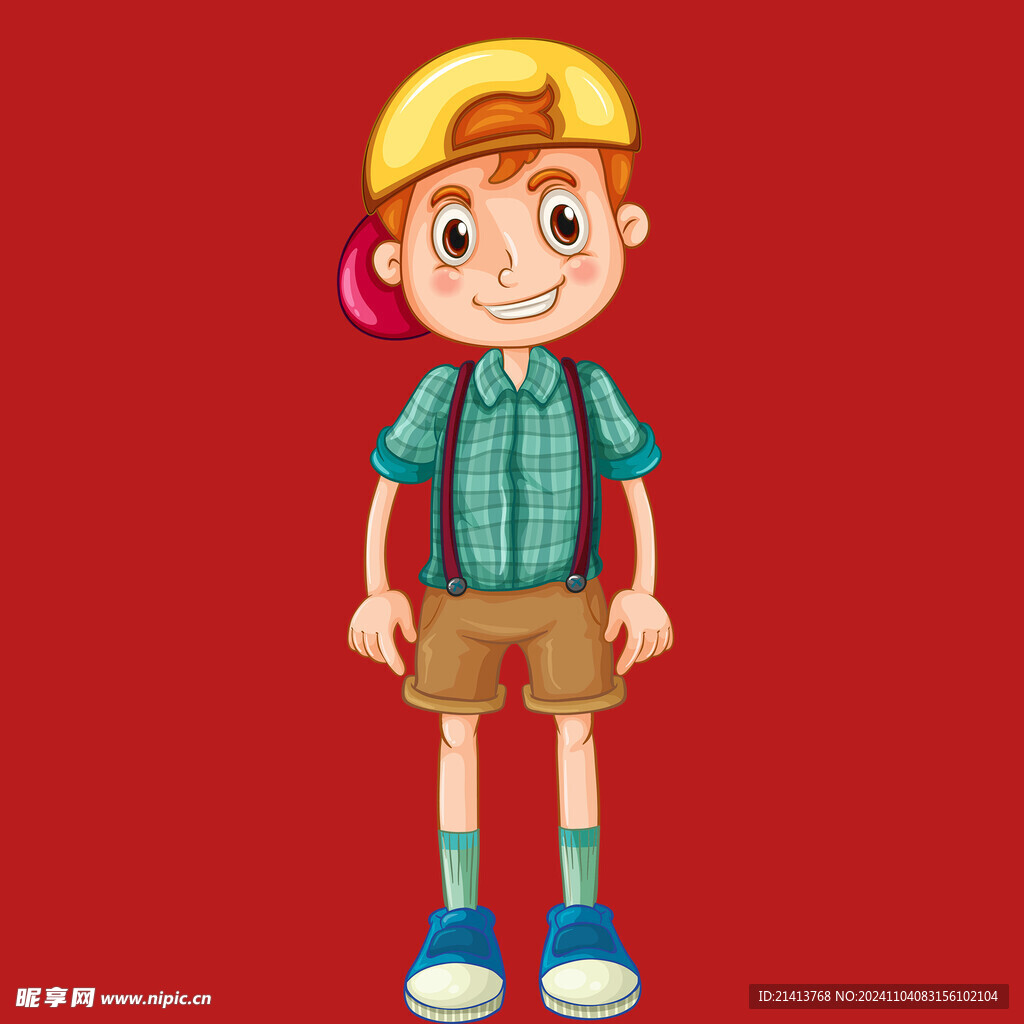 手绘儿童男孩