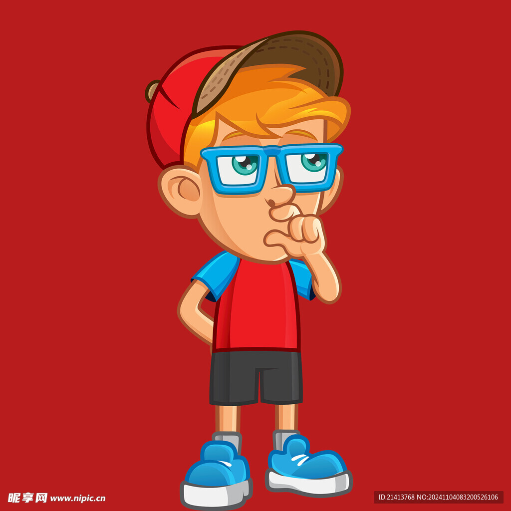 手绘儿童男孩