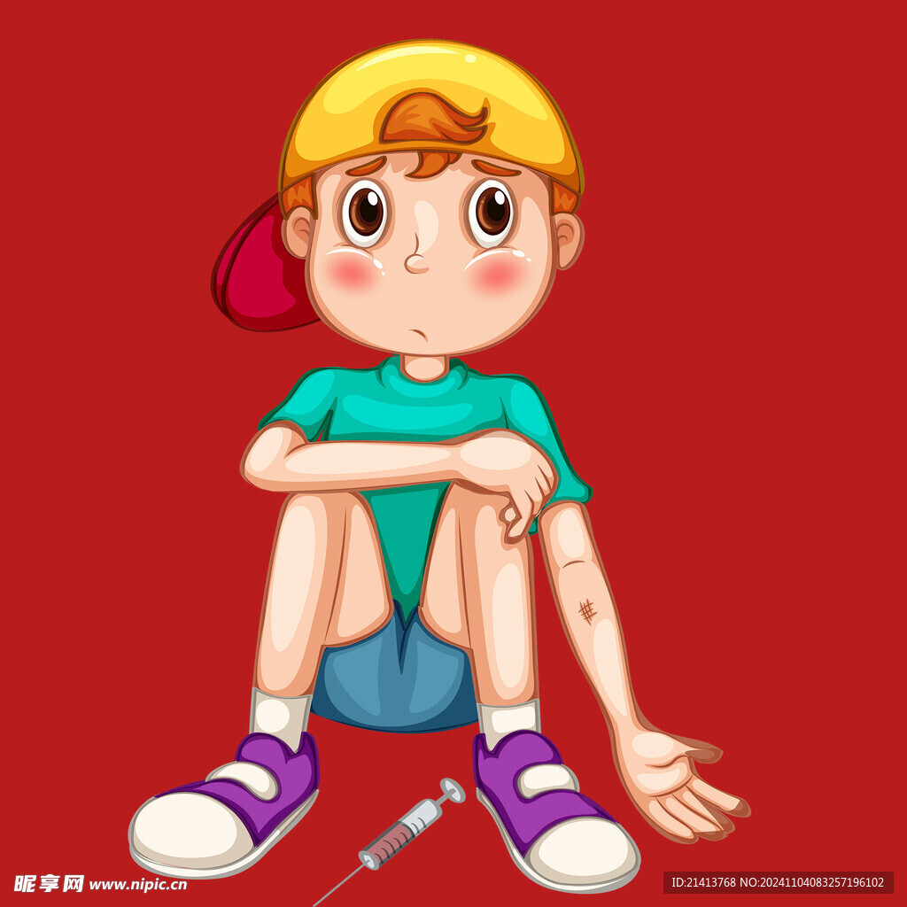 手绘儿童男孩
