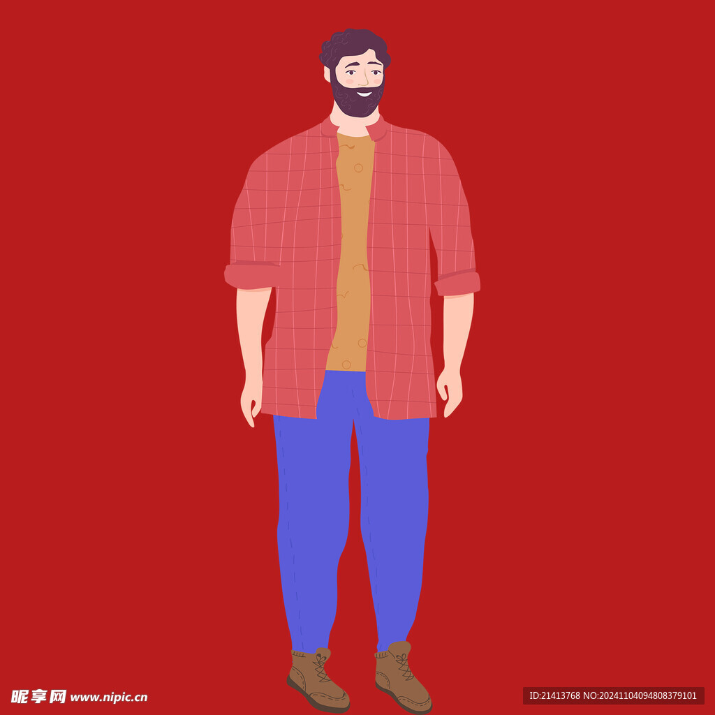 手绘男人男孩