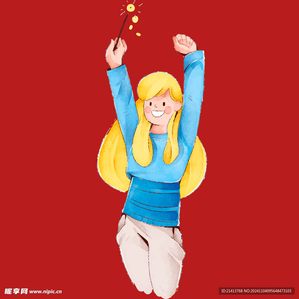手绘卡通女孩