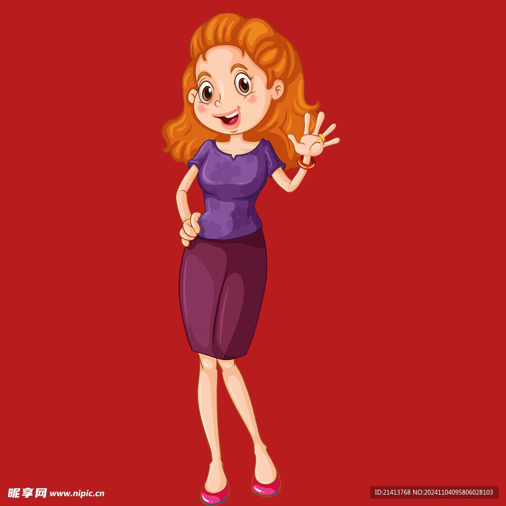 手绘卡通女孩