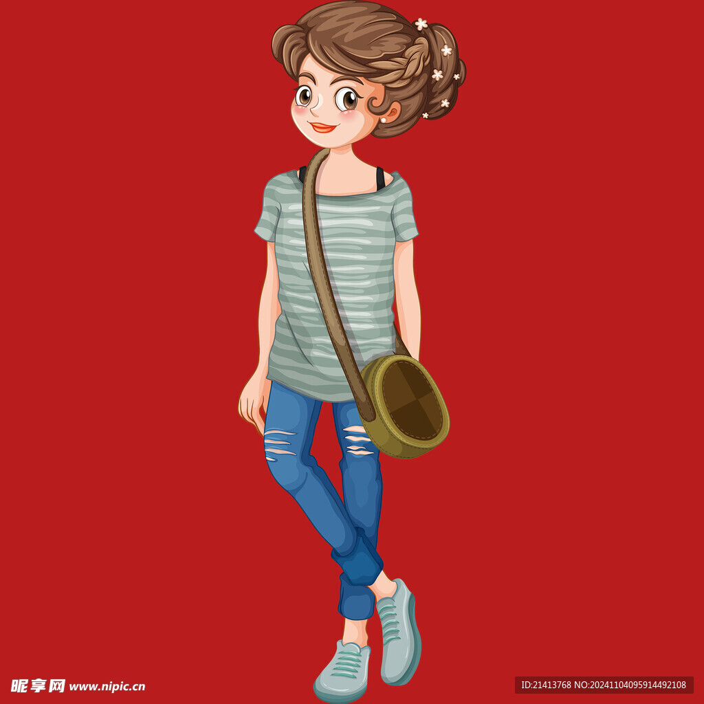手绘卡通女孩