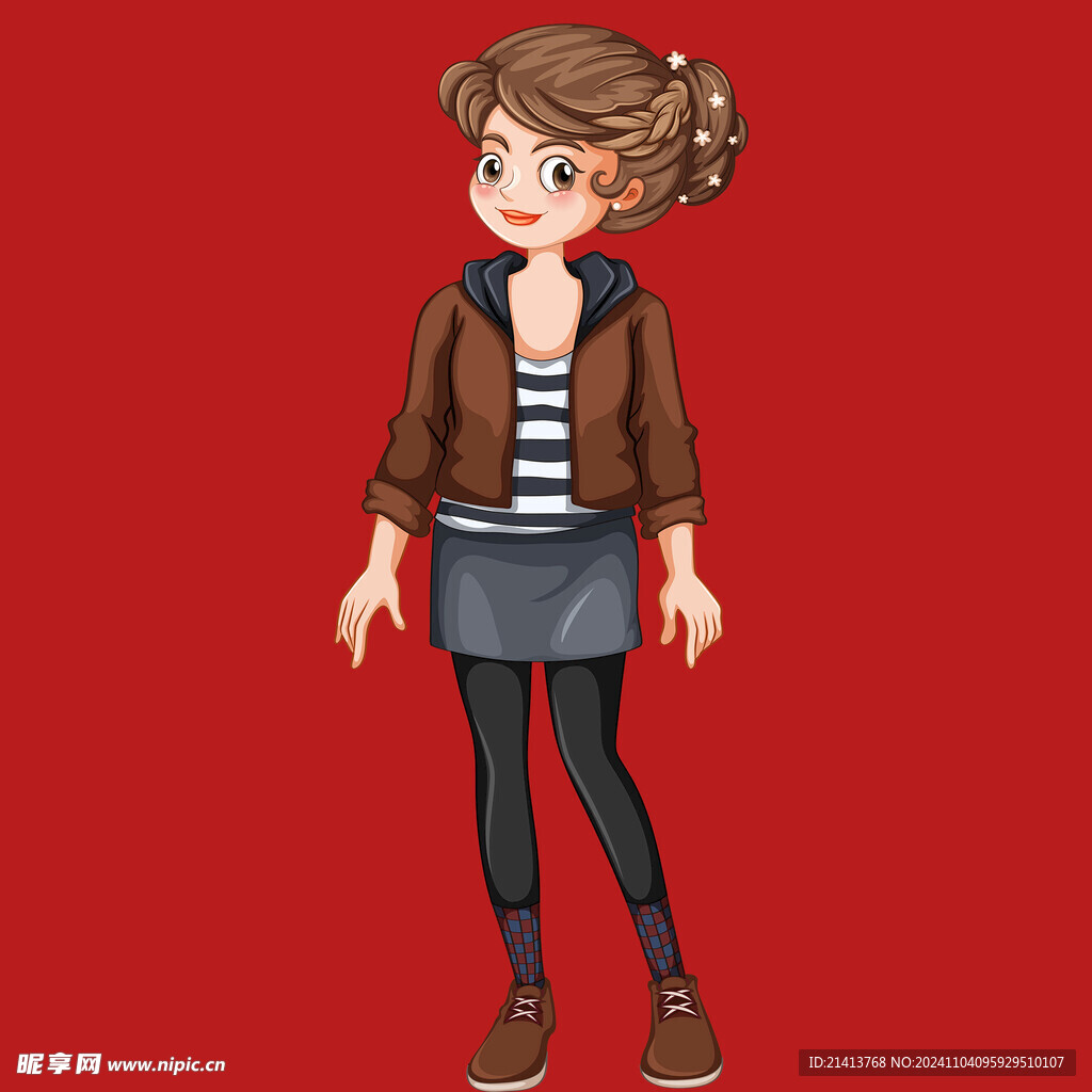 手绘卡通女孩