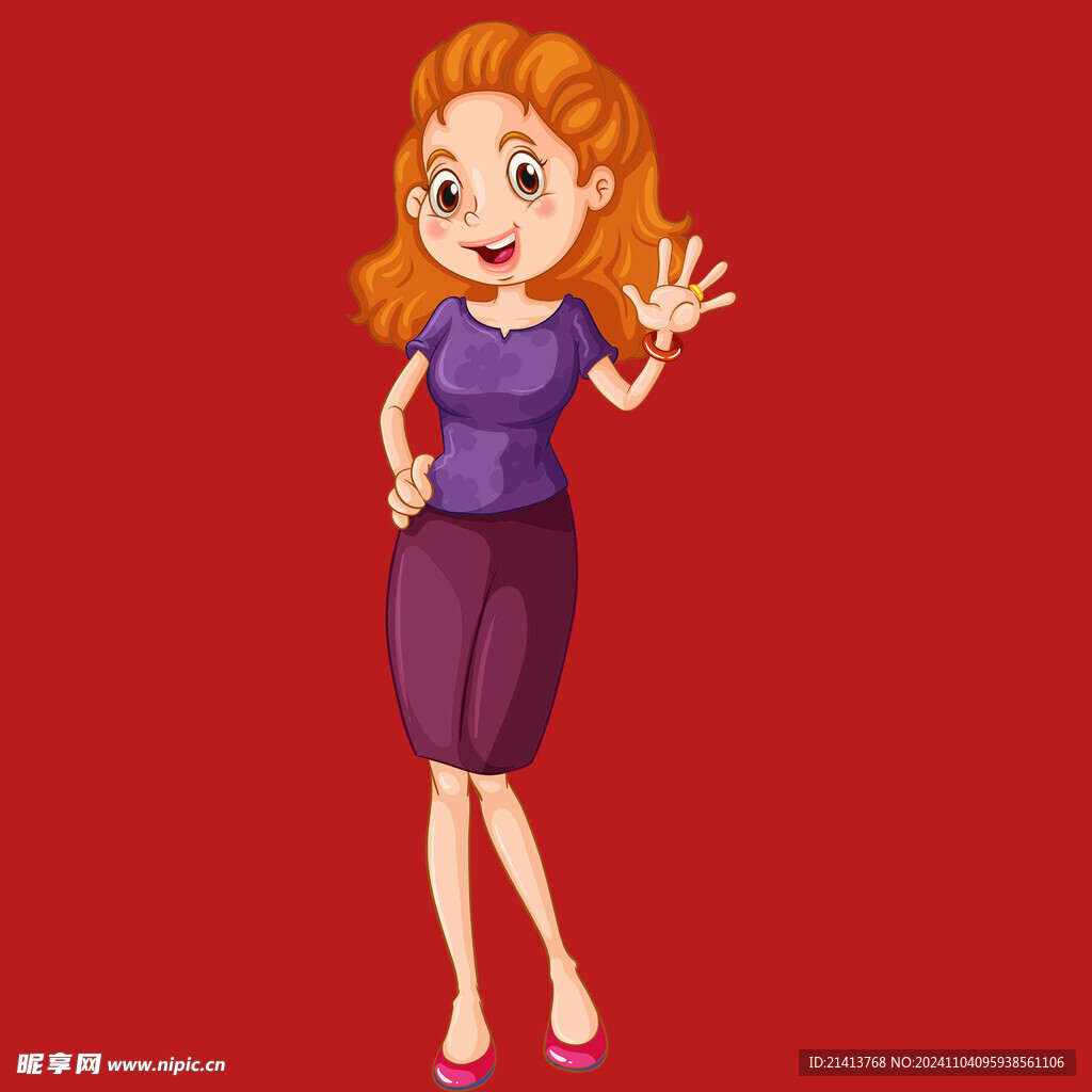 手绘卡通女孩