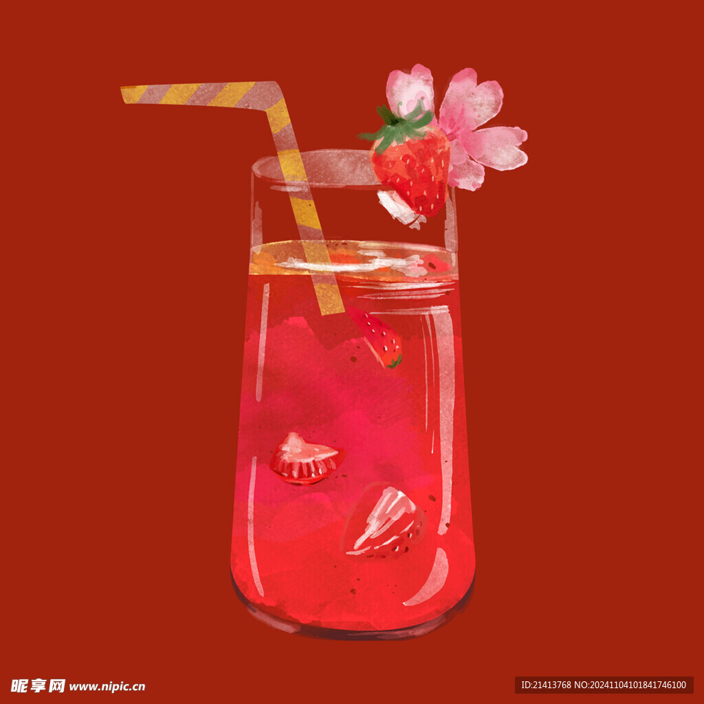 手绘水果奶茶