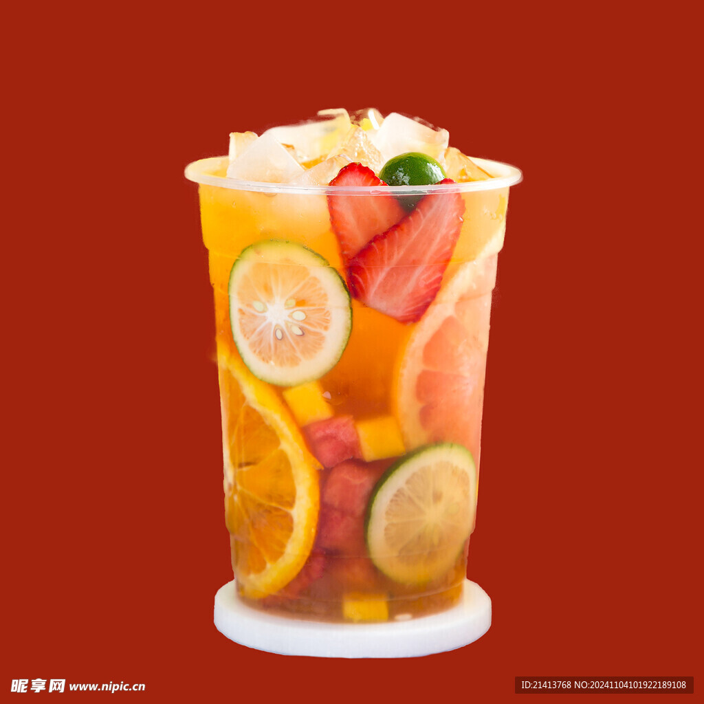 手绘水果奶茶