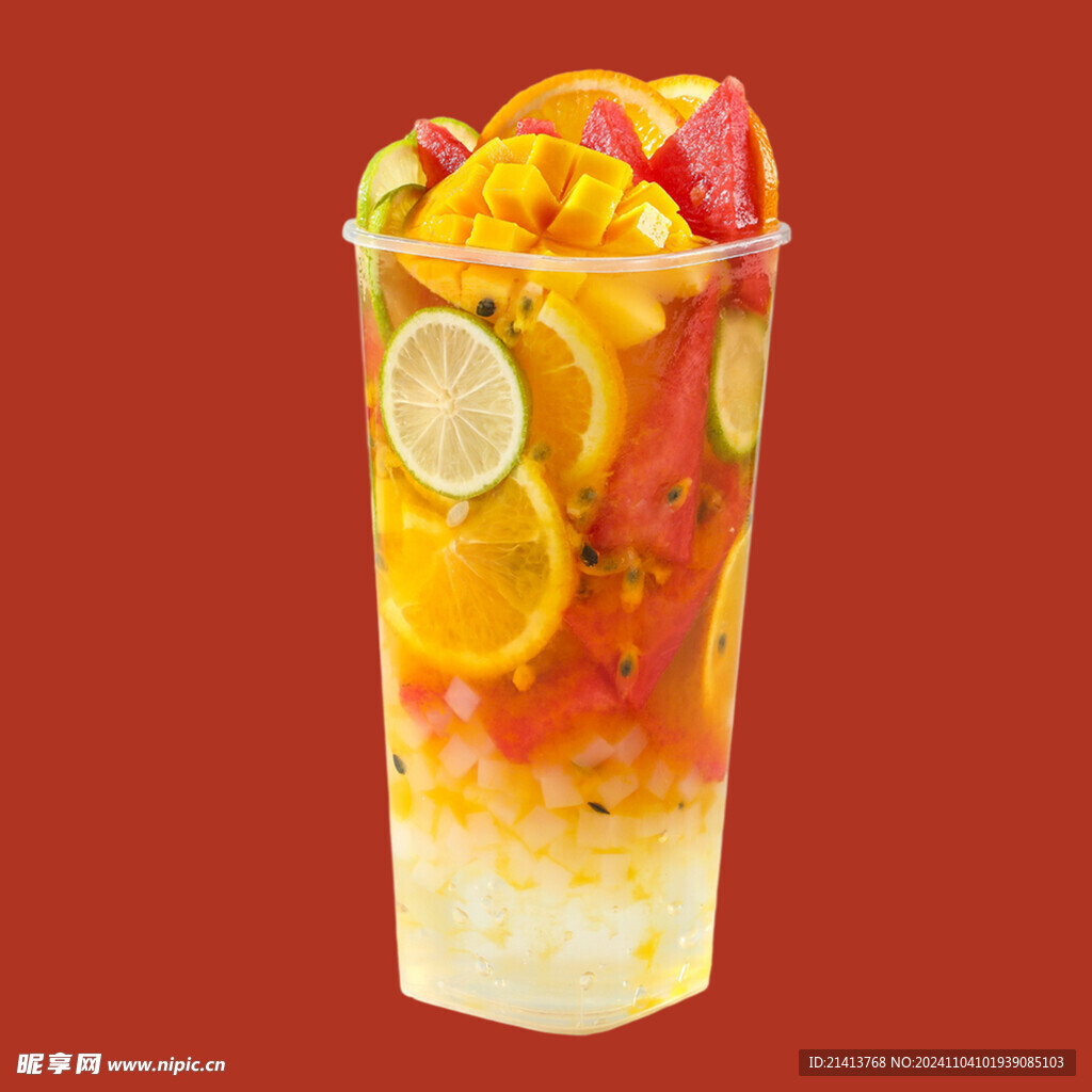 手绘水果奶茶