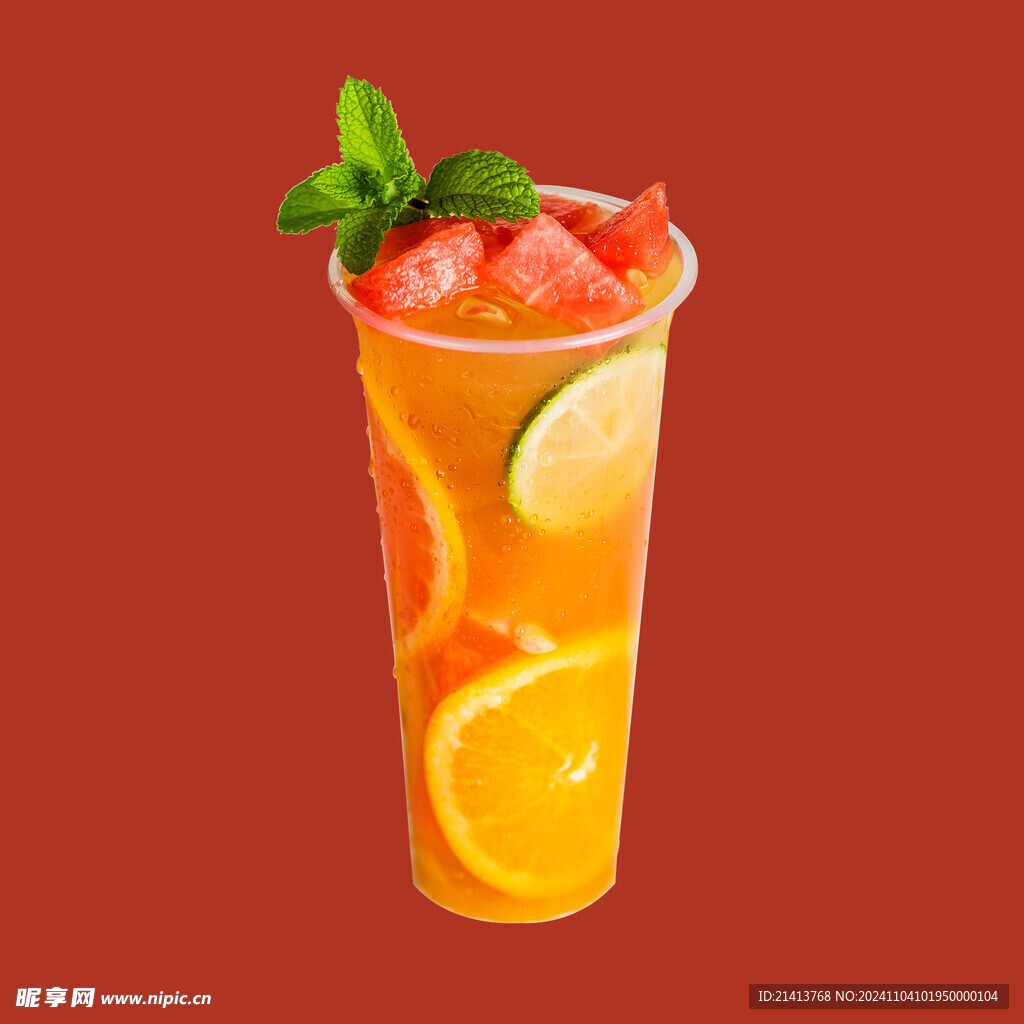 手绘水果奶茶