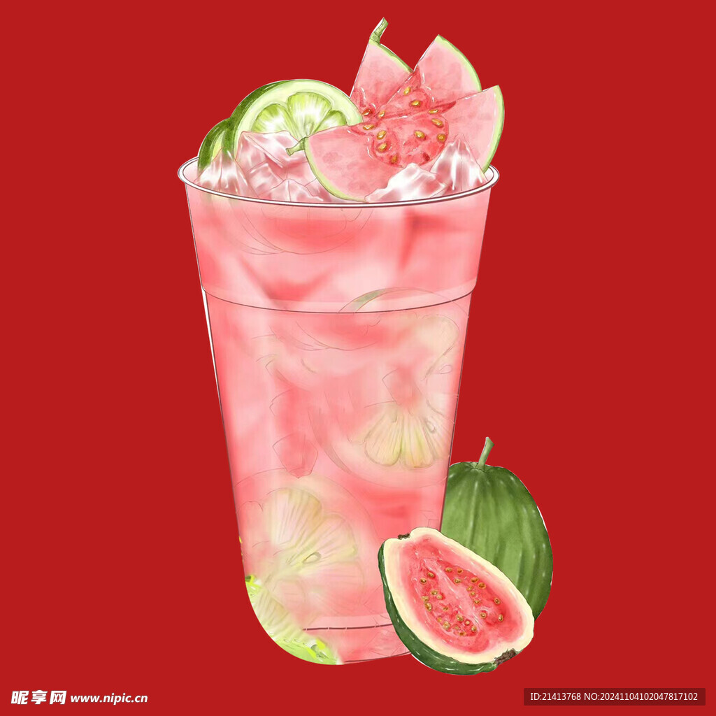 手绘水果奶茶