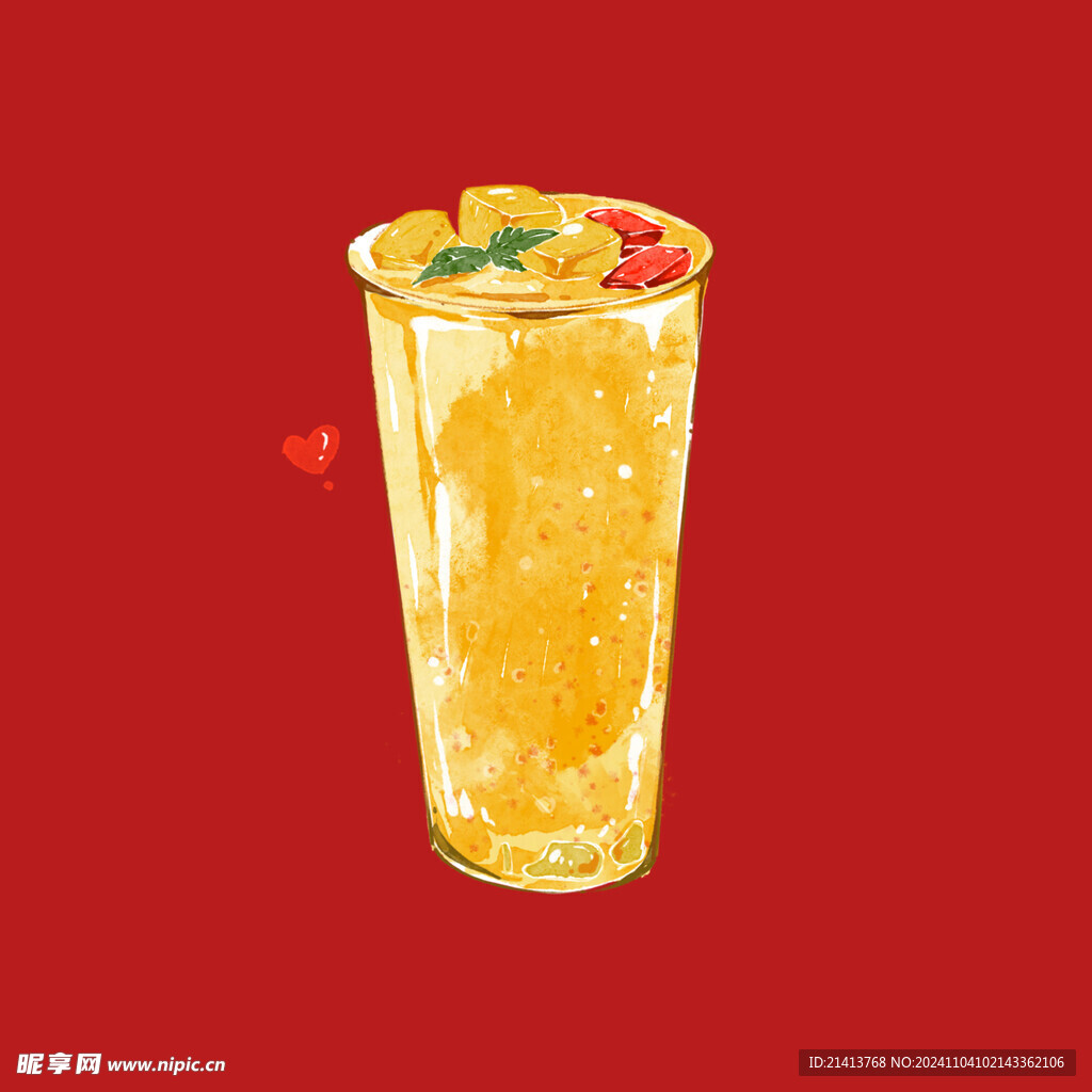 手绘水果奶茶