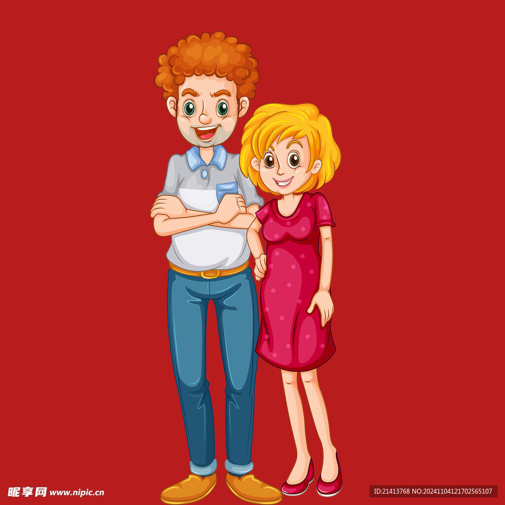 手绘情侣恋人