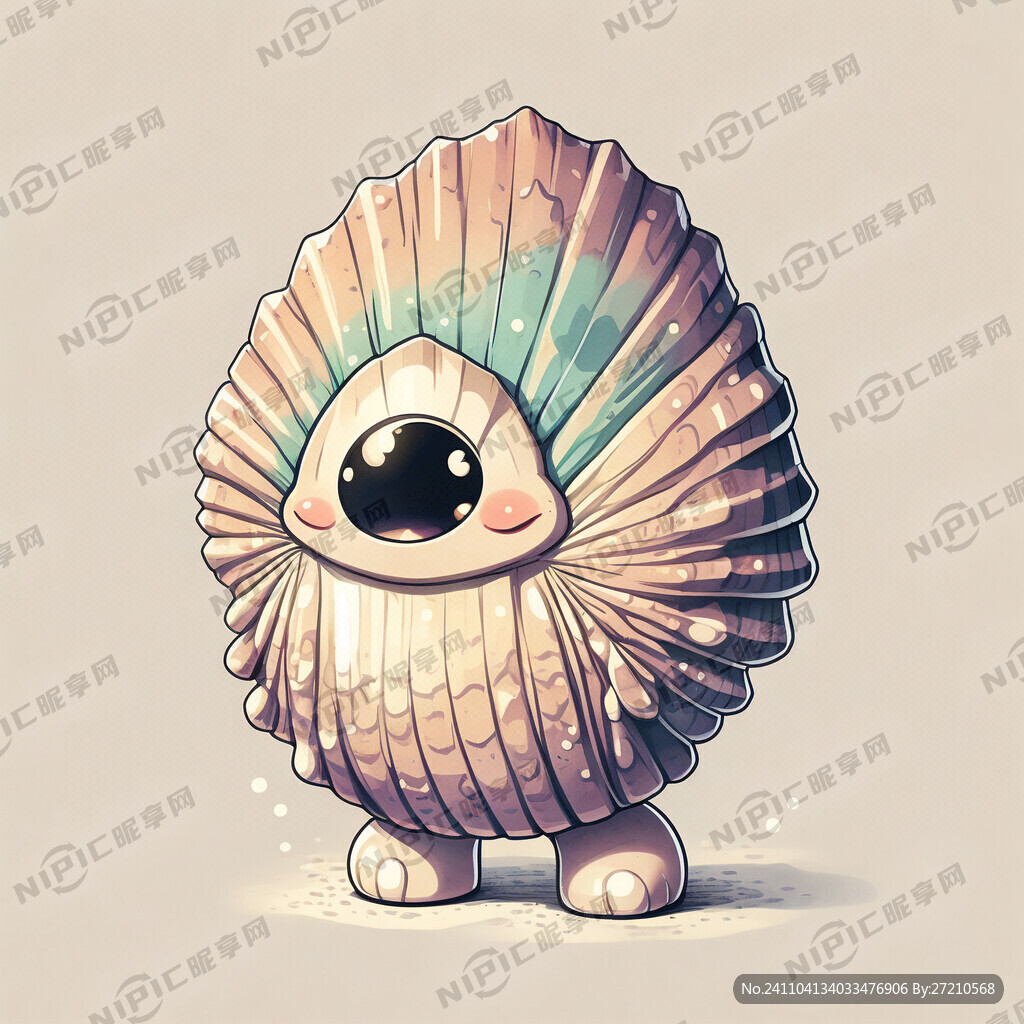 可爱卡通贝壳人物