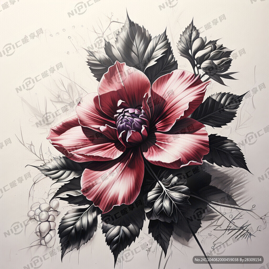 紫金花 素描