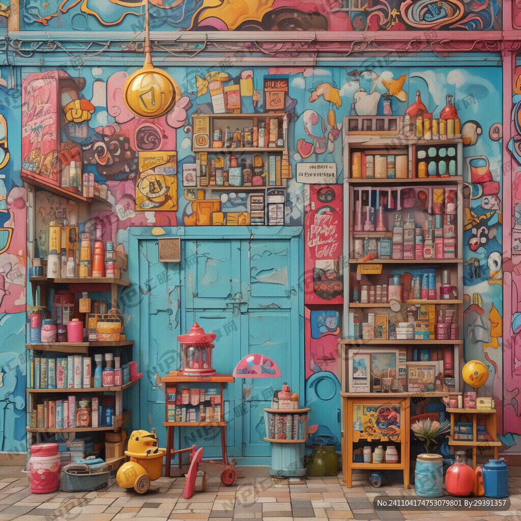 80年代 壁画 商店场景