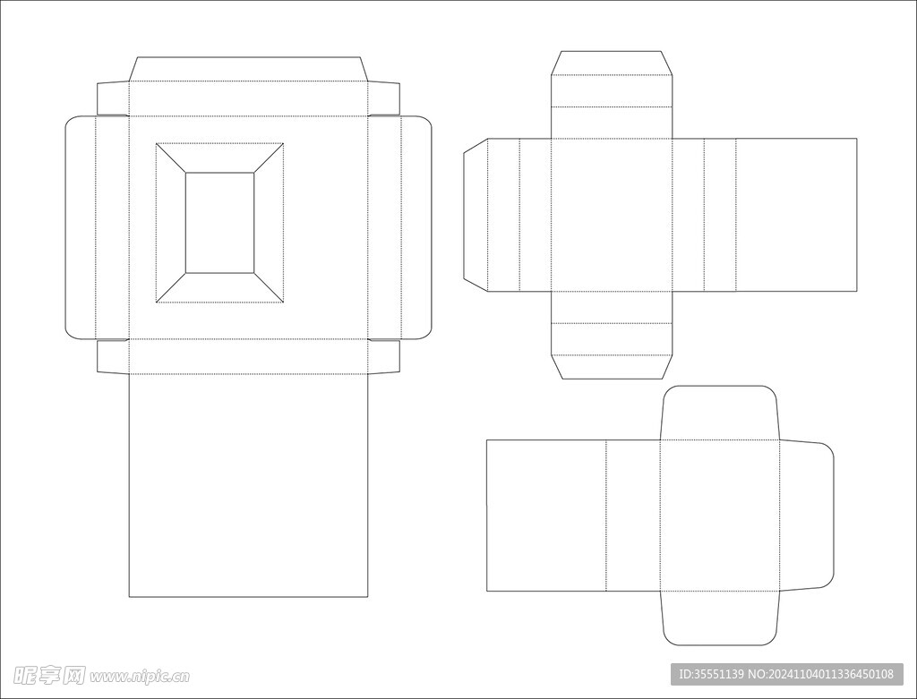 包装盒刀模展开图