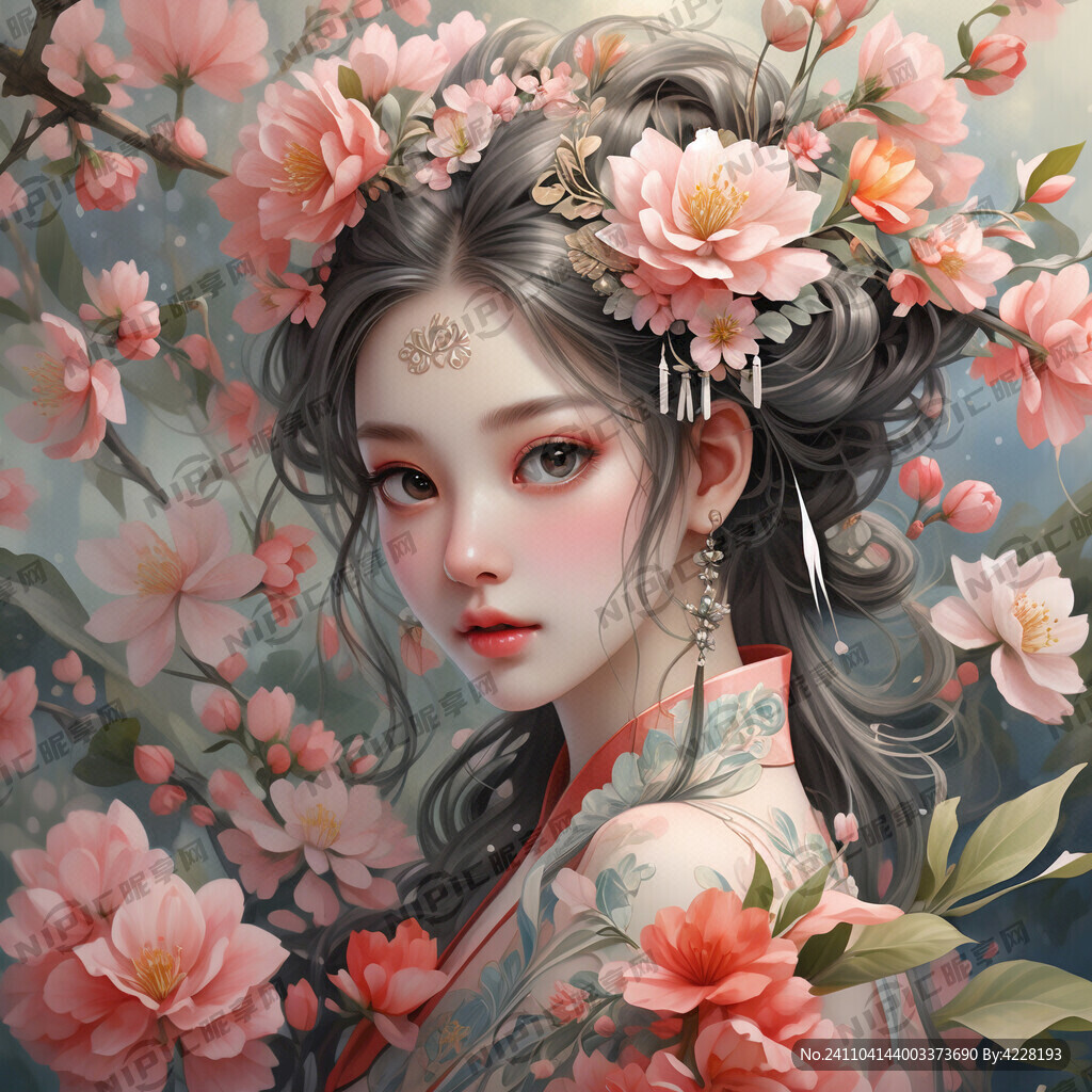 古风动漫少女 唯美春日花神