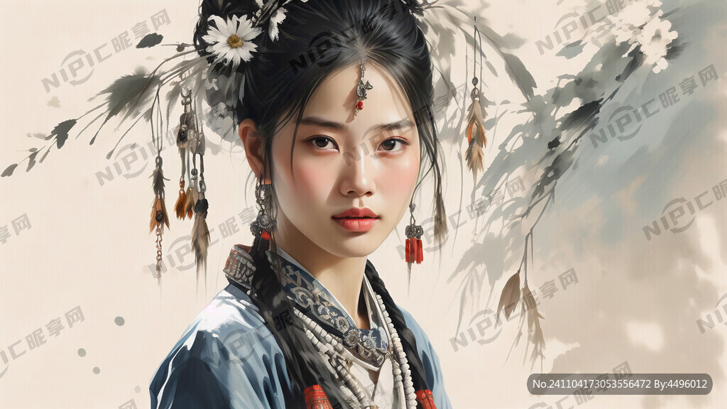 苗族少女 苗族服饰 银饰