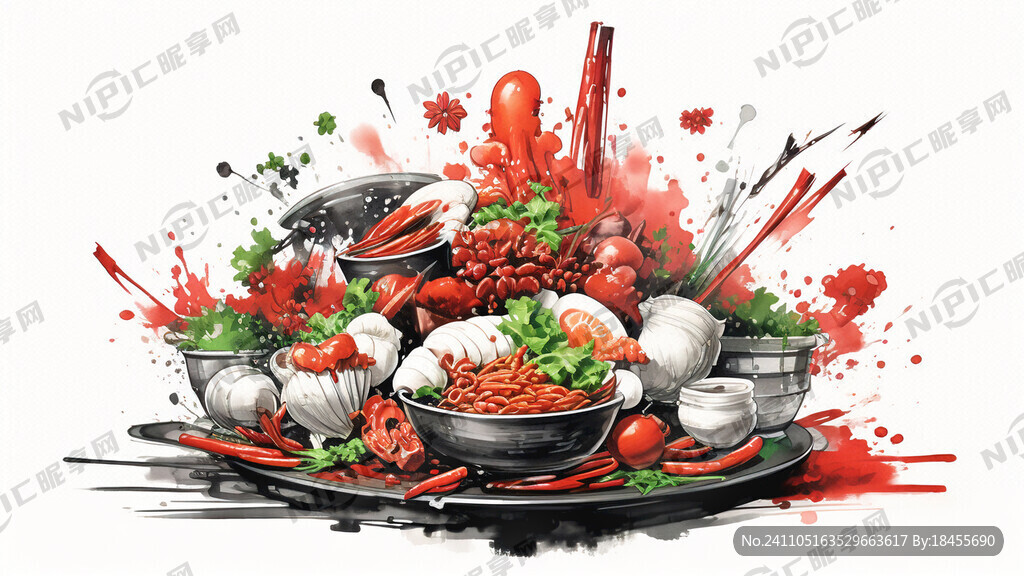 麻辣香锅 麻辣鲜香 中国红