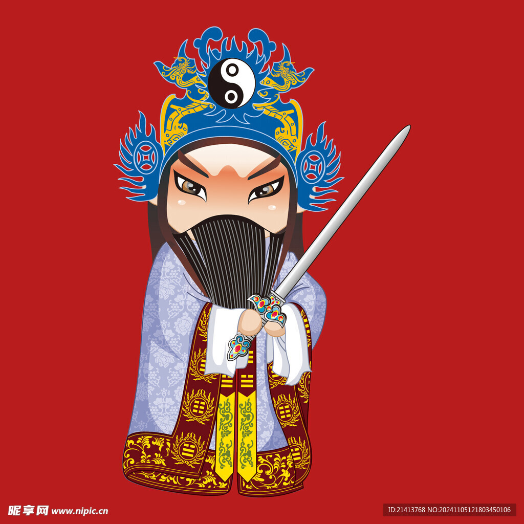 手绘京剧人物