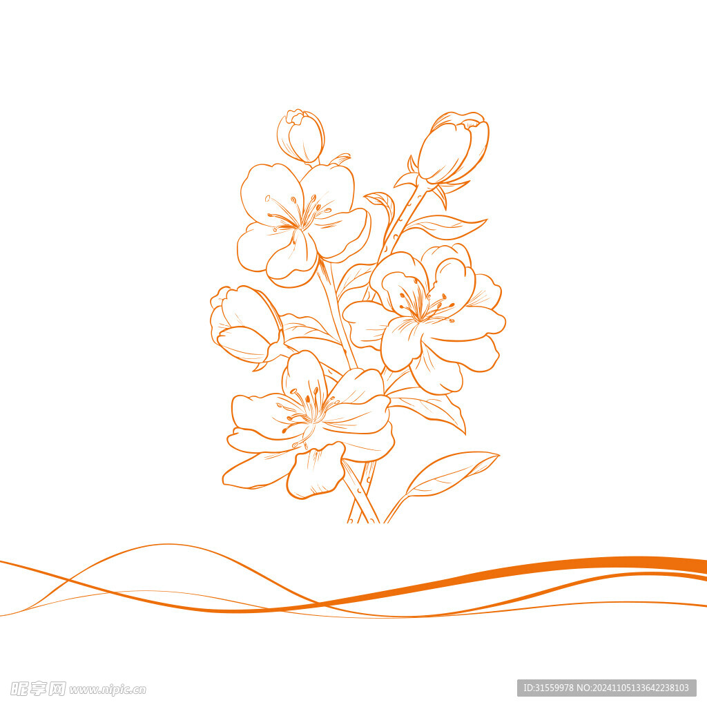 栀子花线稿